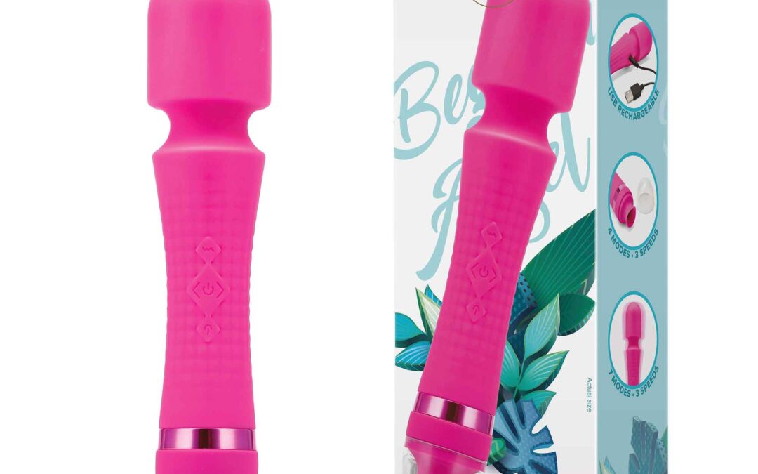 Double Ended Wand with Vibrating Tongue – Pink BA-2002 HP