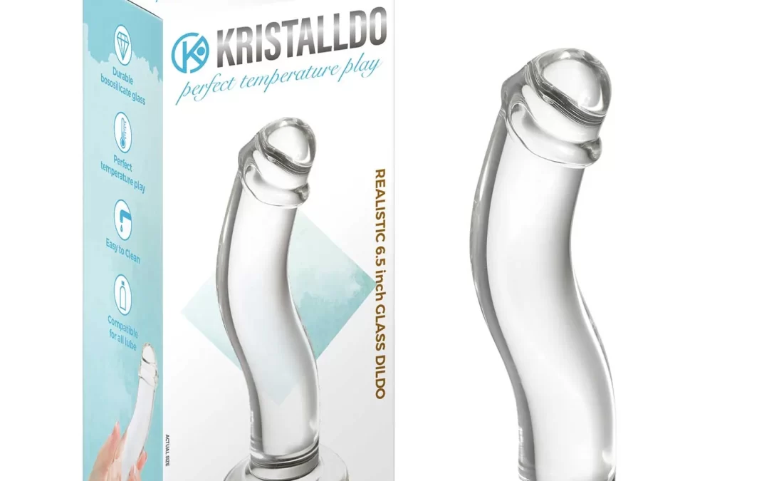 Realistic curved glass dildo – KRIS-06