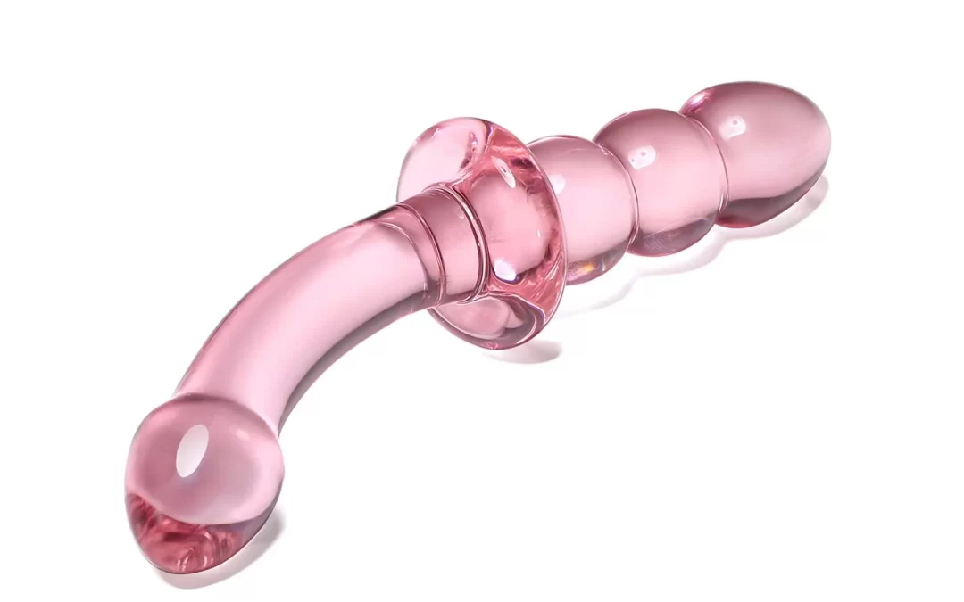 Double head ribbed G-spot glass dildo – KRIS-08